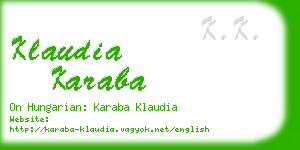 klaudia karaba business card